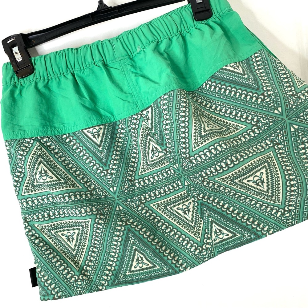 Patagonia Two Tone Green Paisley Active Mini Skirt Nylon Athletic - Picture 6 of 7